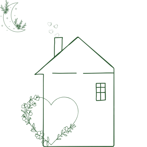 Illustration eines Hauses als Symbol für Yoga zu Hause